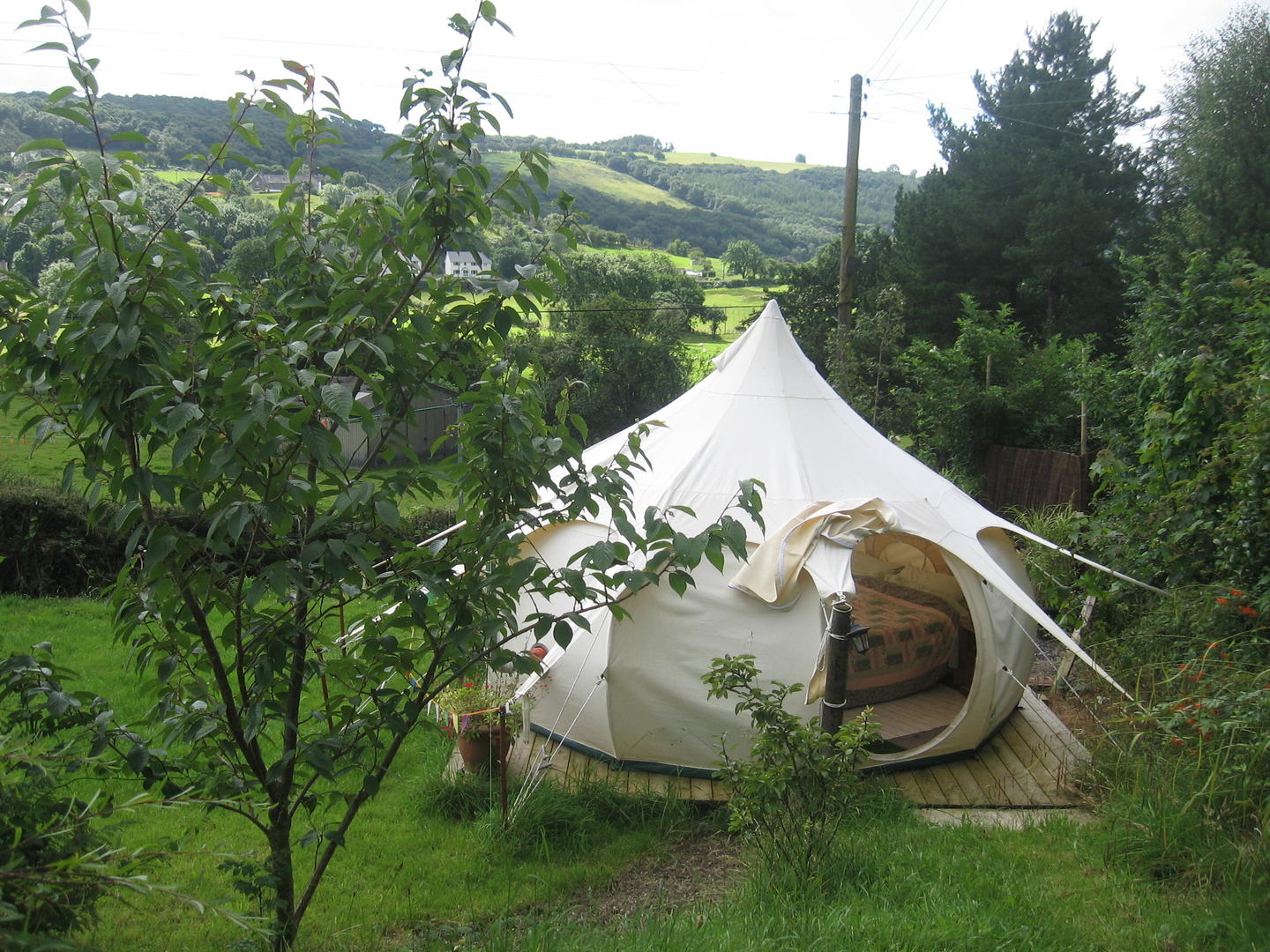 Bell tent campsite in Wales